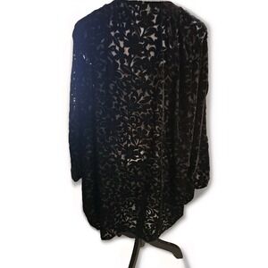 The Muses Lounge Stevie Black Velvet Burnout Open Kimono WhimsigothOSFA  78